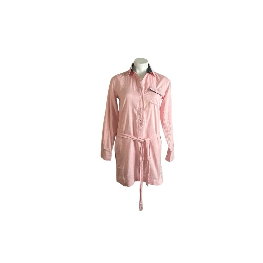 Gant Pink Lightweight Mid-Thigh Shirt Dress with‎ Belt Women Size 4 Nwot